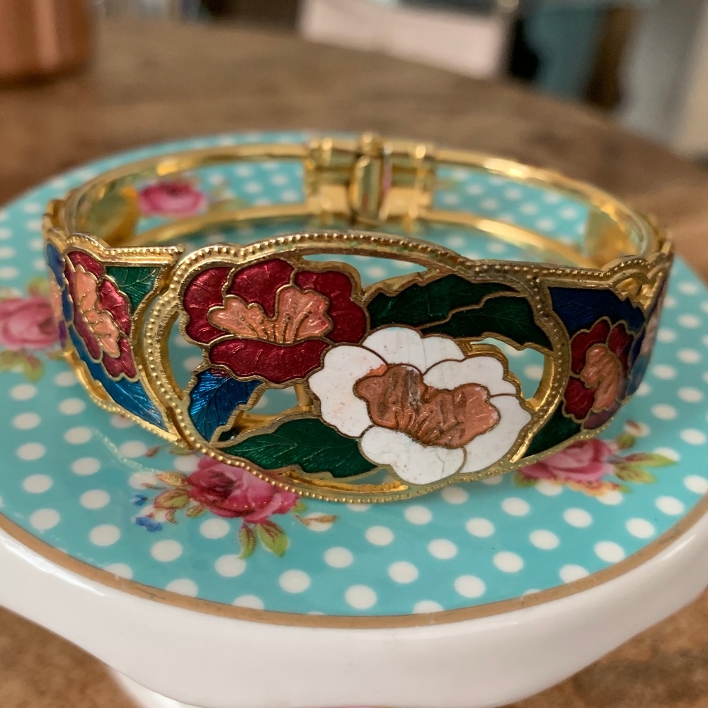 Cloisonne bangle from the 1980s-enamal